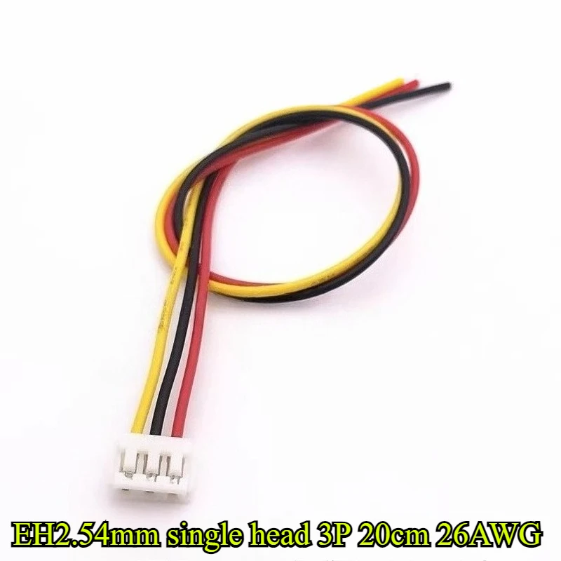 10/30/50 Teile/los EH2,54mm terminal draht pitch 2,54mm einzigen kopf 2P/3P/4P/5P/6P draht länge 20cm 26AWG elektronische linie stecker