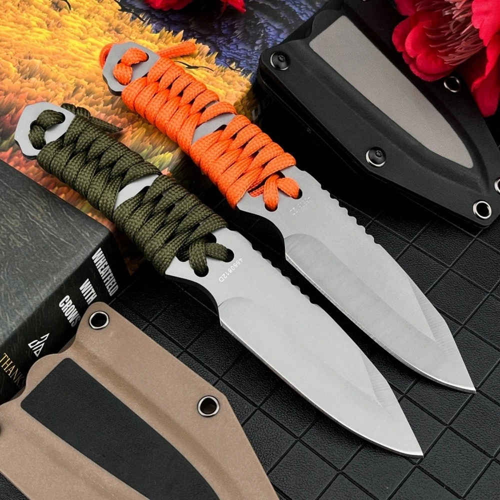 

Lightweight Wilderness Adventure Climbing Gear Outdoor Fixed Blade Knife Camping Fishing Essential Durable Nylon Rope Handle
