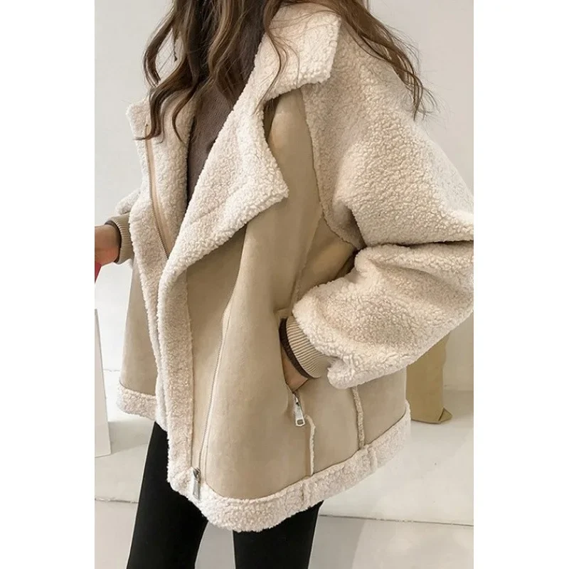 

Autumn Winter New Style Particle Lamb Velvet Leather And Fur Integrated Short Jacket Lamb Fur Jacket Women's Thickened
