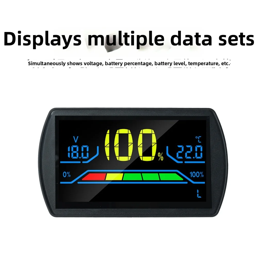 Two Wire Color Screen Digital Display DC 7-100V Power Cell Voltage Meter Supporting Acid, Ternary Lithium, FOR LIFEPO4 Batteries
