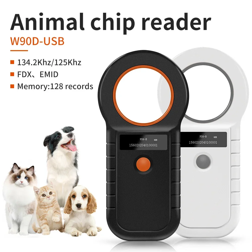 

134.2KHz RFID Animal Reader 15 Digits 125KHz Pet ID Scanner EMID FDX-B ISO 11784/85 Microchip Tag Registration For Cow Fish Dog