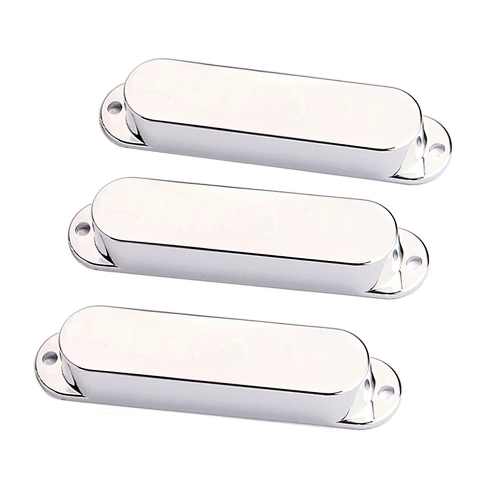 

3Pcs Guitar Pickup Covers Single Coil Replacement Parts for Electric Guitar Silver Sturdy High Grade Plastic Easy Install DIY