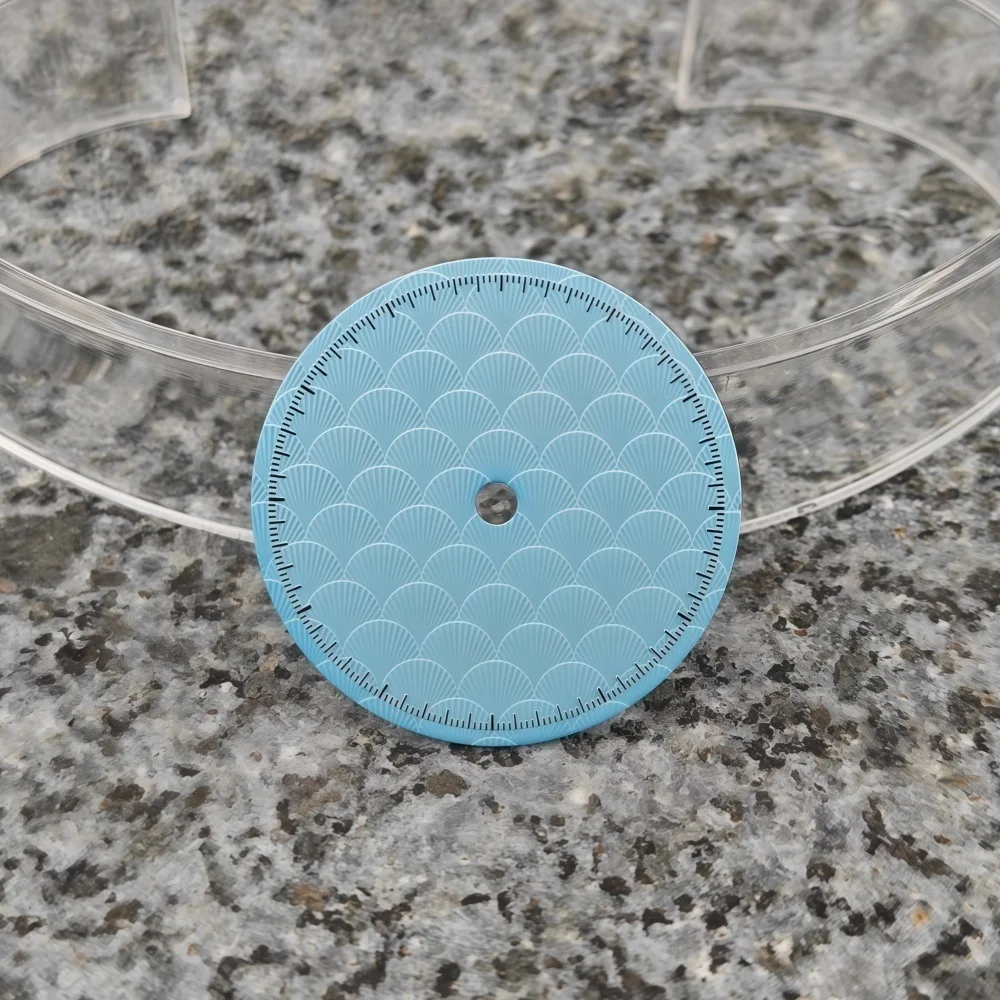 2026 New 28.5mm Fish Scale Watch Dial Shell Pattern Sterile Pure for NH35/4R35/NH38 Automatic Movement Parts