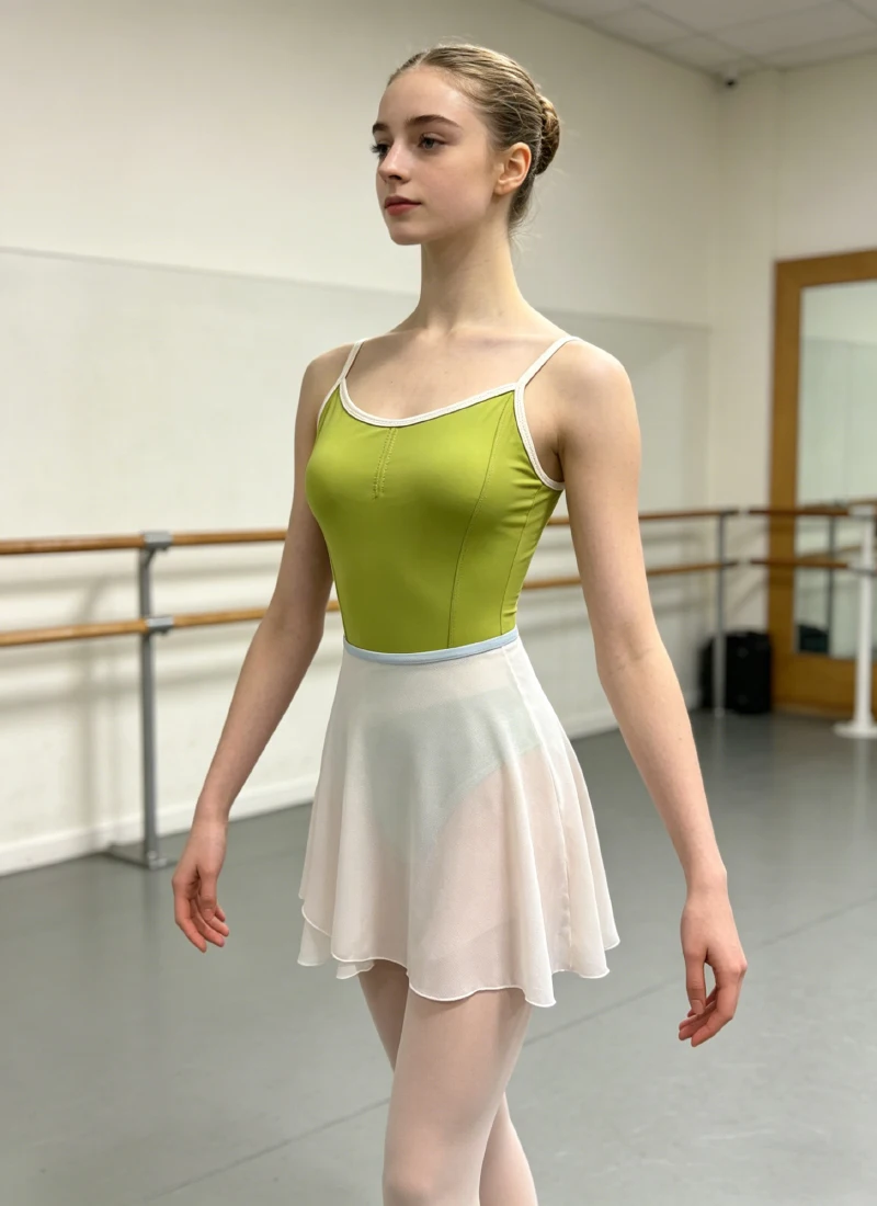 Damen Chiffon Ballettrock Kleiner Schürzen-Tutu Einfarbiger Übungs-Trikotrock Hochwertige Elegante Tanzkleidung für Erwachsene – Detail 8