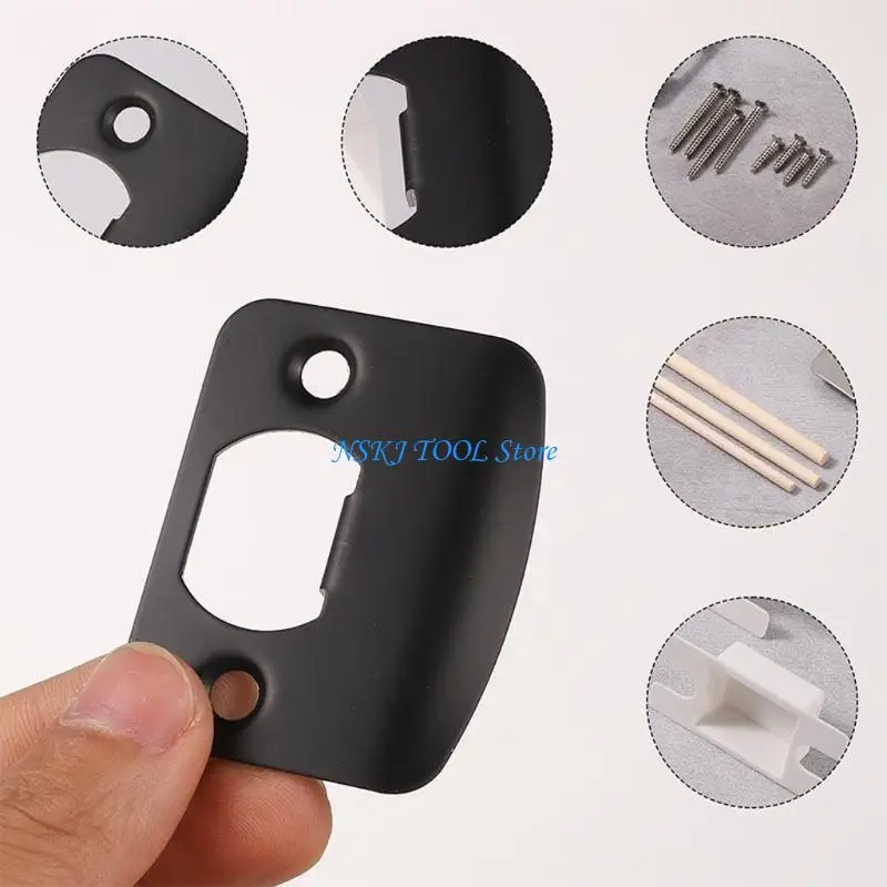 L8RC Home Door Strikes Plate set with Easy to Clean surfaces  & Precise Hole Alignment Standard Door Lock Latches Reinforcement