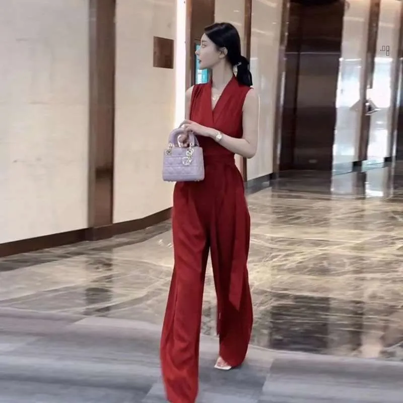 

Кожаный комбинезон с высокой талией, женские длинные брюки, элегантный костюм, весенняя модная женская одежда