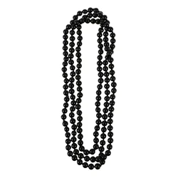 15M Retro Women Lady Simulated Pearls Long Necklace Chain for Sweater Decoration (Black)