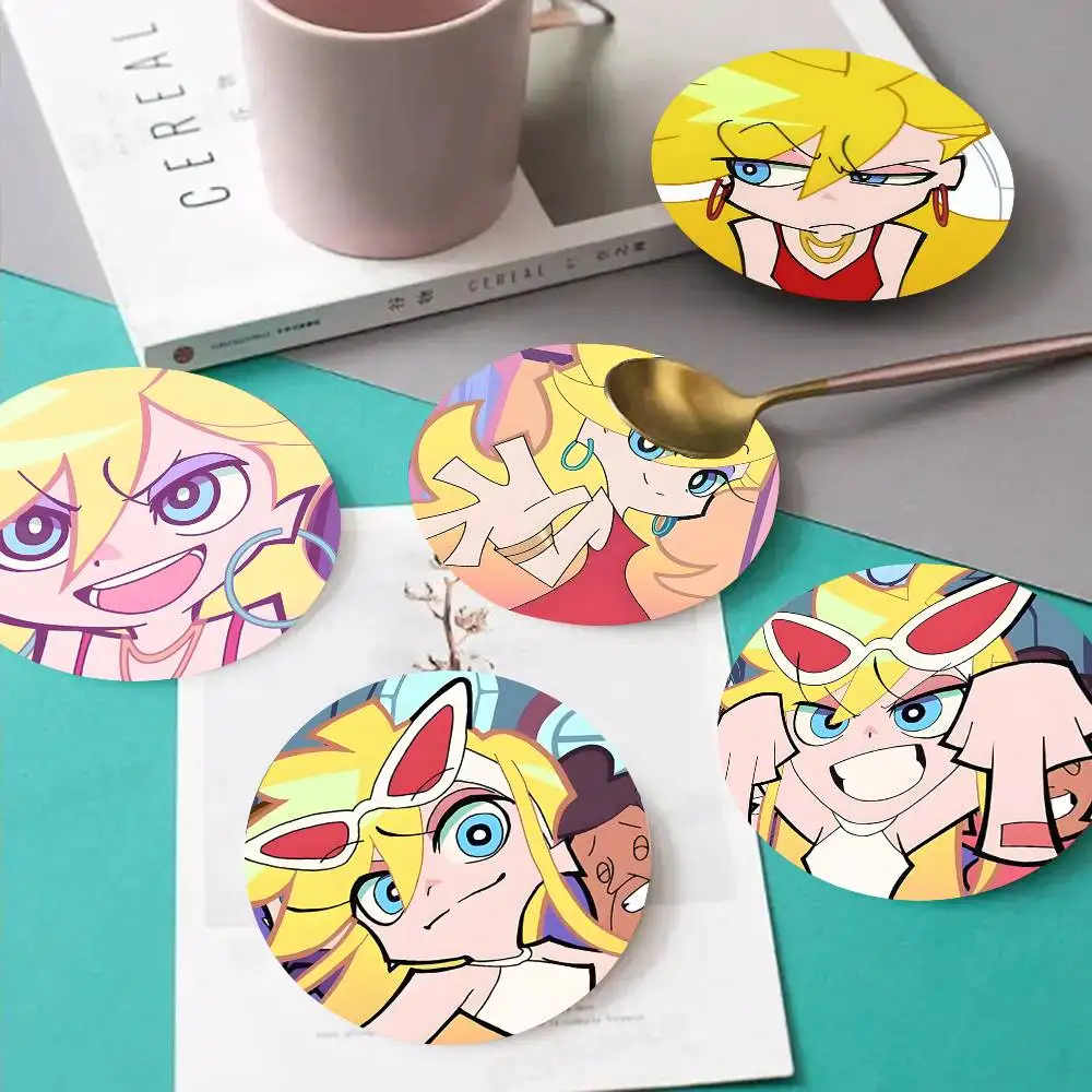 1pc Panty Anarchy Anime Characters Wooden Coaster Colour Printing Cup Mat Home Desk Decoration Gifts