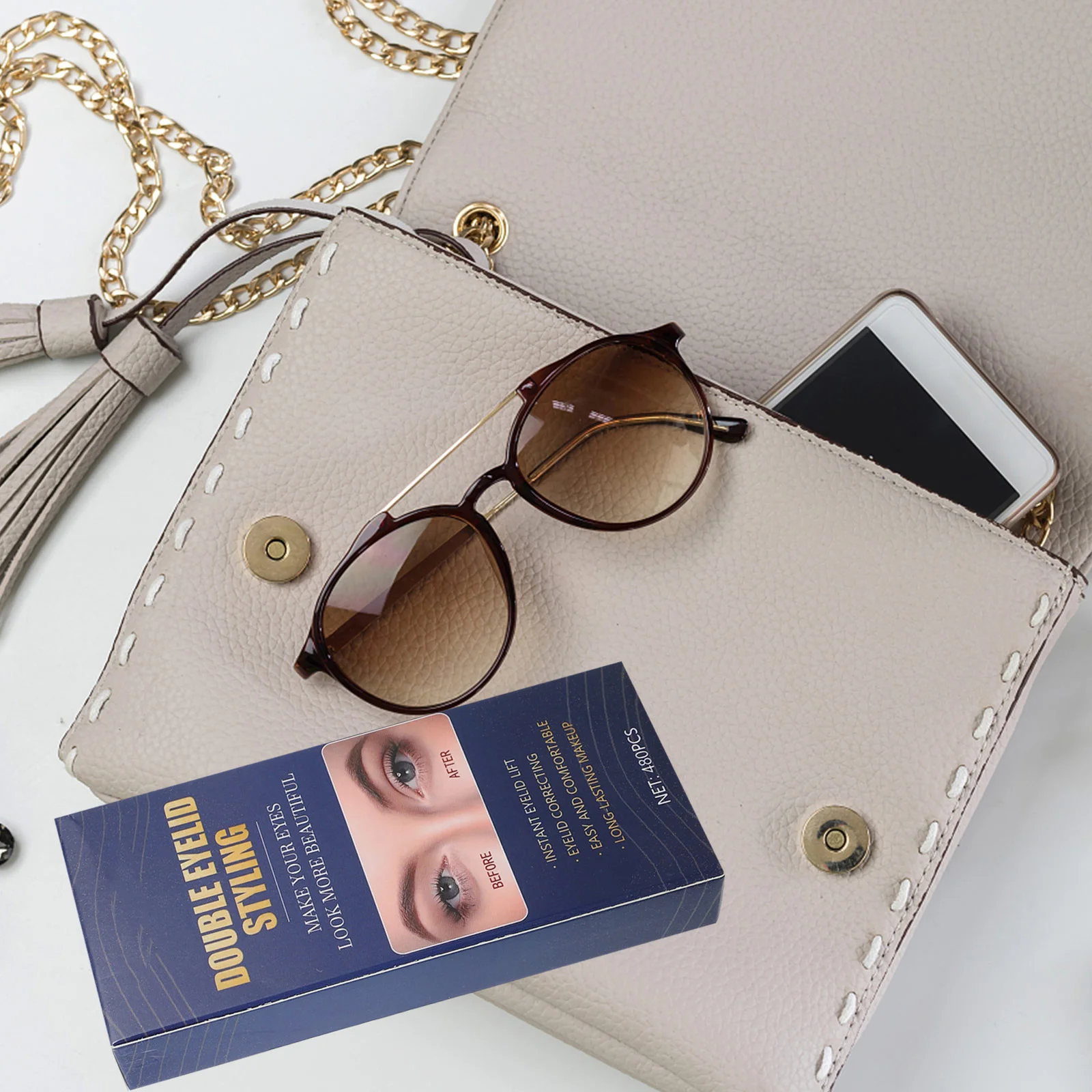 1 Set Adesivo per doppia palpebra dalla vestibilità comoda Nastro per palpebra invisibile riutilizzabile per le donne Kit di strumenti per modellare gli occhi di facile applicazione