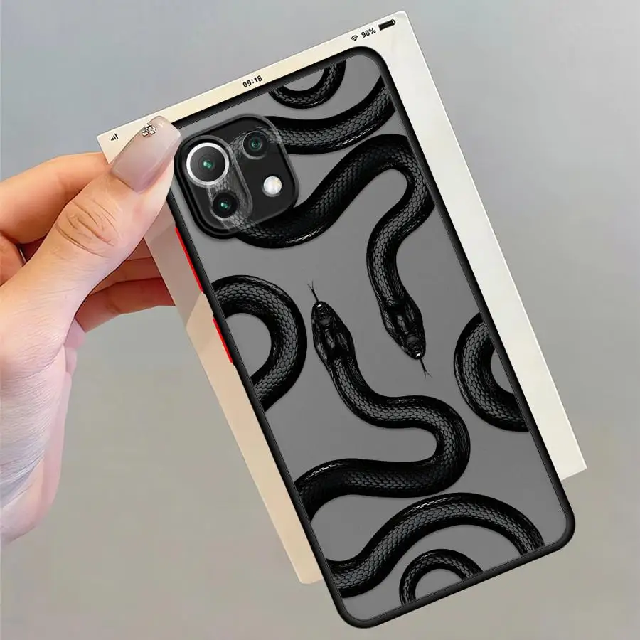 Casing untuk Xiaomi Mi 13 11 Lite 12x 12T 11T 10T 14 13 Pro Penutup Belakang Ponsel Mewah Motif Ular