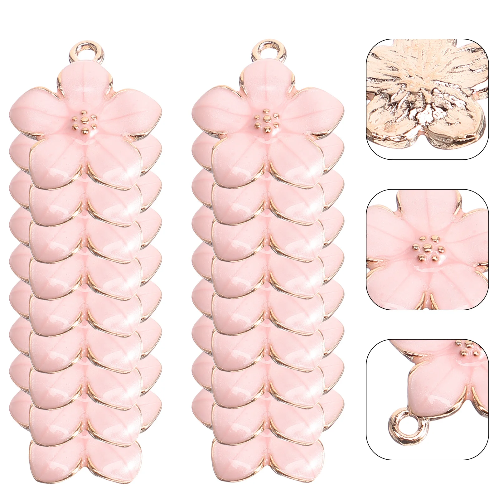 

50Pcs Cherry Blossom Alloy Flower Pendants DIY Jewelry Charms Lightweight Delicate Necklace Bracelet Craft Supplies Decorative