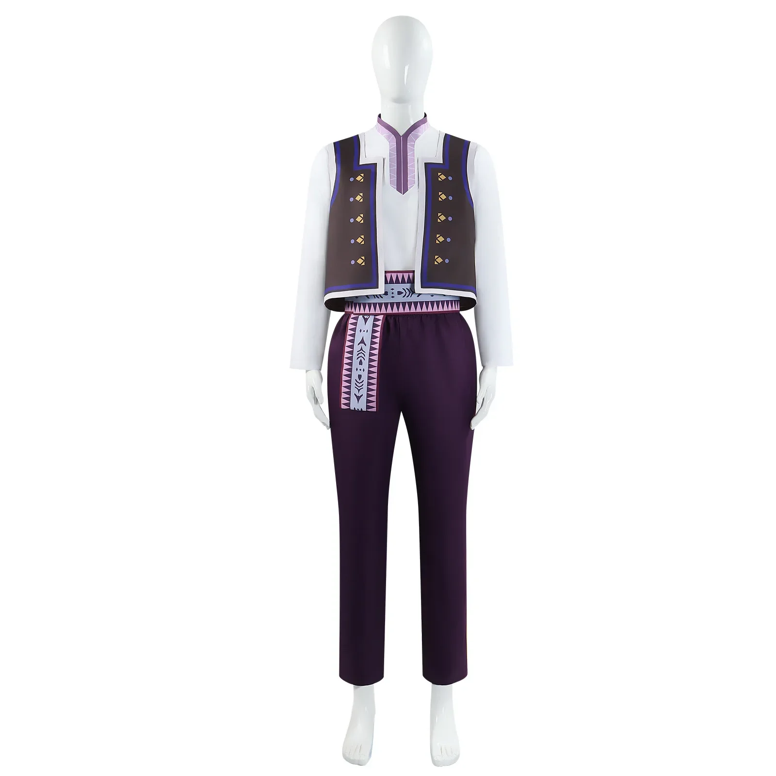 Anime Cosplay Kristoff Cosplay Costume Vest Uniform Suit Halloween Party Outfit Kristoff Stage Performance Outfit for Man