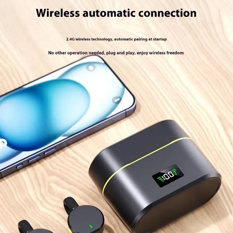 2025 جديدة لضوضاء ميكروفونات ميكروفون لاسلكية جديدة لإلغاء نظام ميكروفونات مزدوجة قابلة لإعادة الشحن لالتقاط صوتي واضح في أي