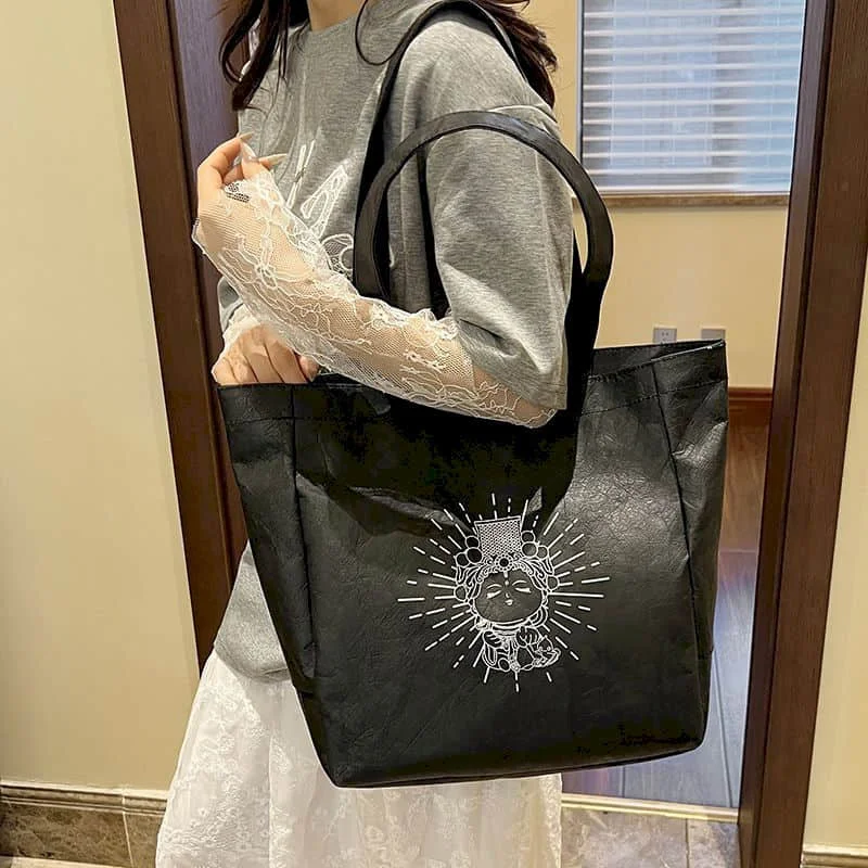 Tyvek Handbag for Women Tote Bag Reusable Waterproof Shoulder Bags Casual Personal Printed Fashion Durable Gift Shopping Bags