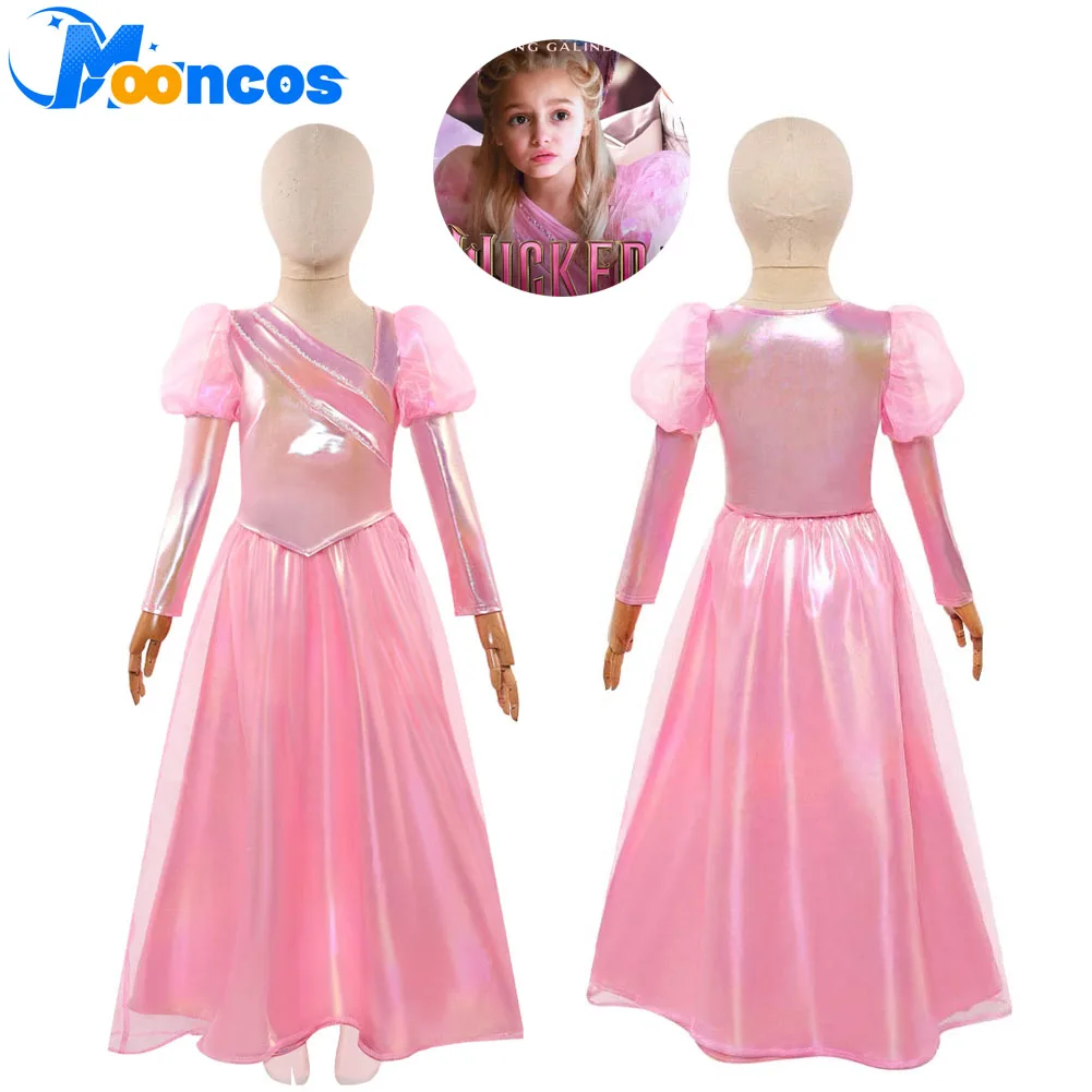 

Костюм Wicked for Good для косплея Young Glinda, маскировочный костюм для девочек, детское нарядное платье, карнавальный костюм на Хэллоуин, Рождественскую вечеринку