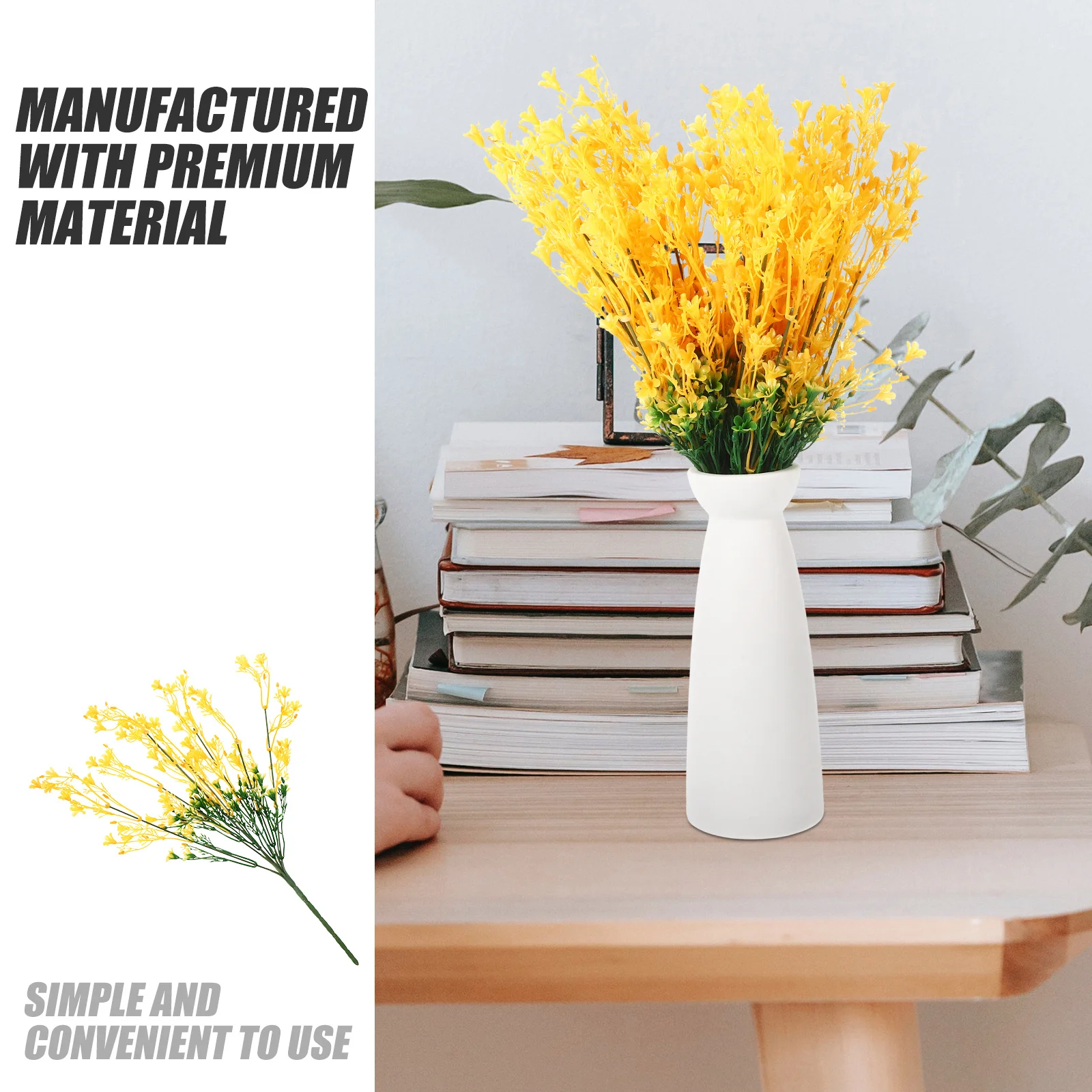 

6Pcs Artificial Rapeseed Flowers High Simulation Fake Flowers Home Decor DIY Party Decoration Floral Ornaments