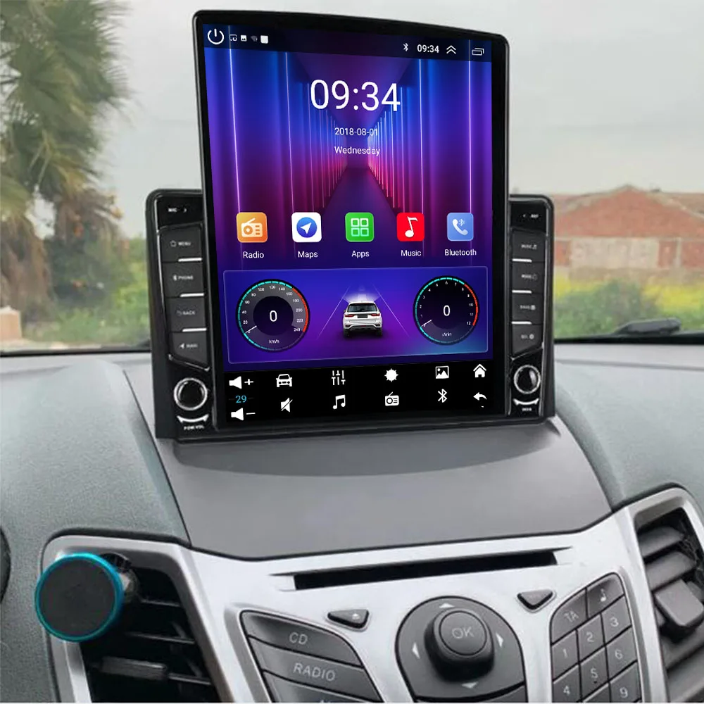 HD Display 128G Android 14 Car Stereo Radio For Tesla Style Carplay Android Auto GPS Navi Wifi FM RDS For Ford Fiesta MK6 08-13