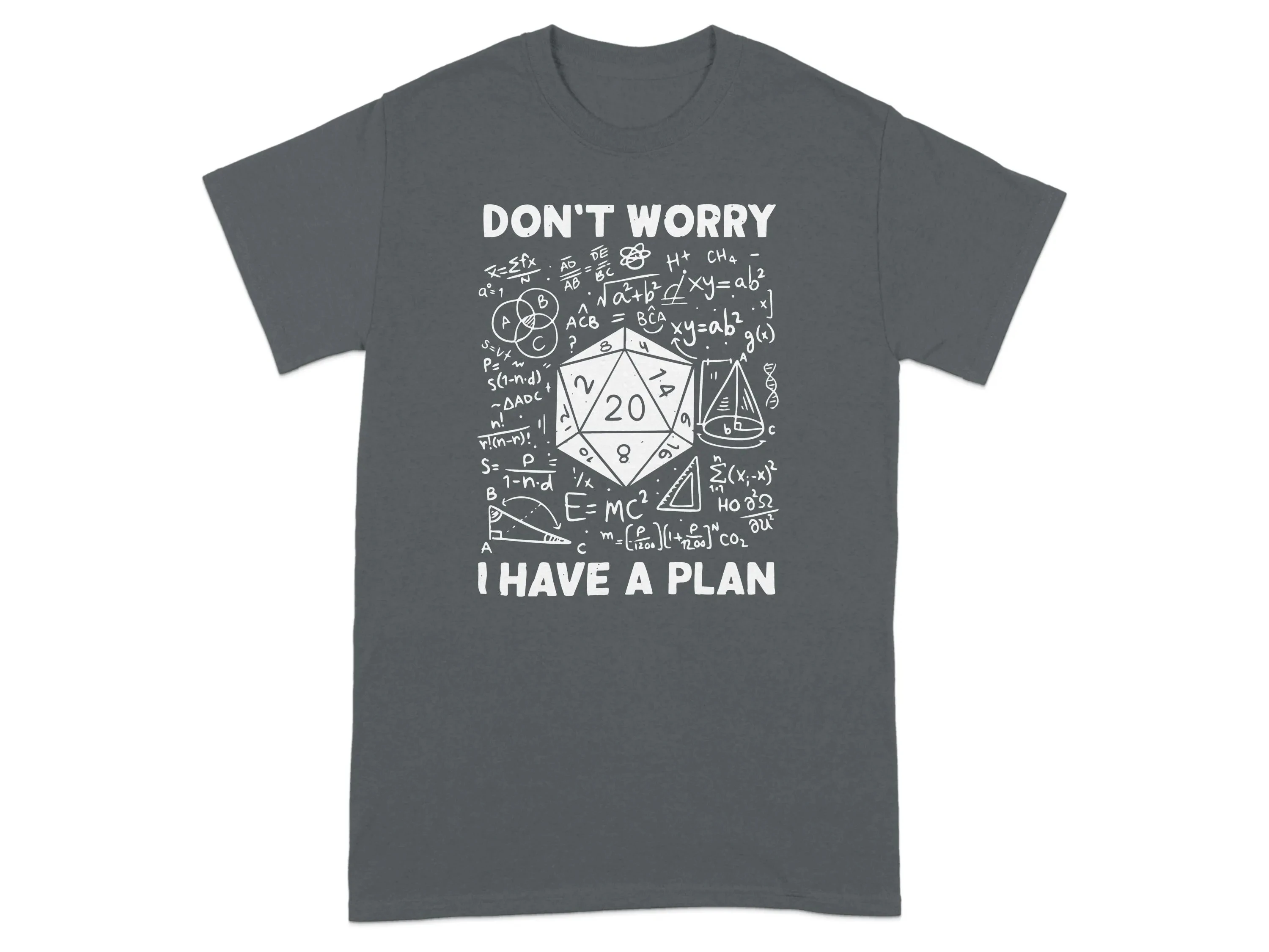 Fun and Geeky Math T-shirt, Humorous D20 Math Design, A Gift for Math Teachers, Nerdy Math Enthusiasts, Funny Dungeon Dice.Y2K