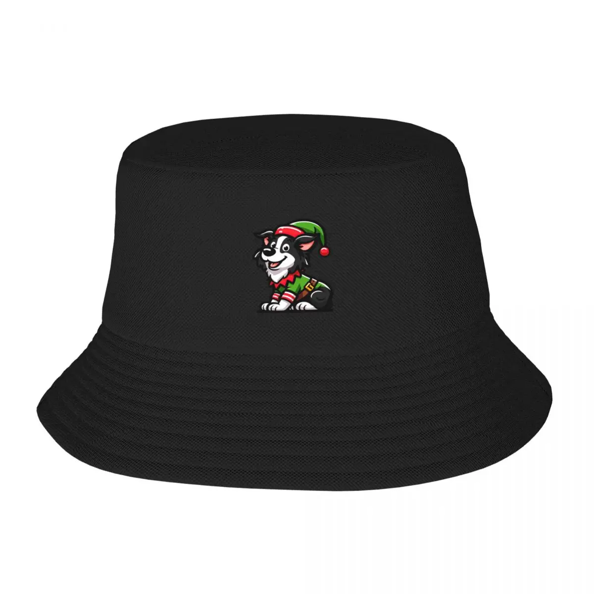 Border Collie Dog Christmas Elf Bucket Hat Hats Luxury Hat foam party hats New In The Hat Cap For Women Men's