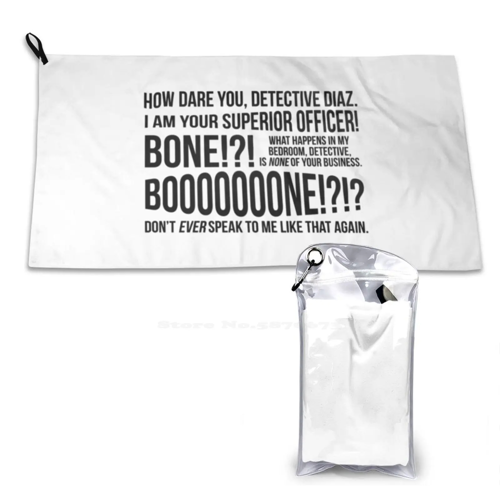 B99-Holt : Bone! Pattern Soft Face Towel Home Outdoor Brooklyn Nine Nine B99 Brooklyn 99 Captain Holt Raymond Holt Typography