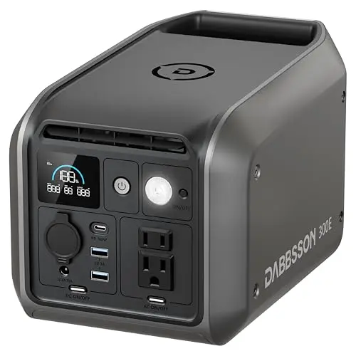 298Wh Portable Power Station, 300W Solar Generator, 1.5X Extended Runtime,2xPure Sine Wave AC Outlets,60W USB-C, Smart