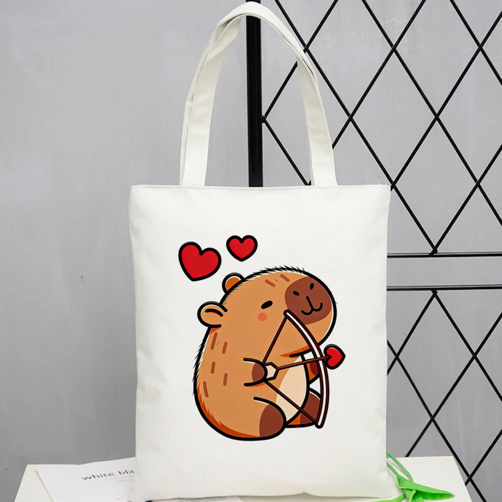 Capybara tote bag shoulder  einkaufstasche y2k foldable reusable woman