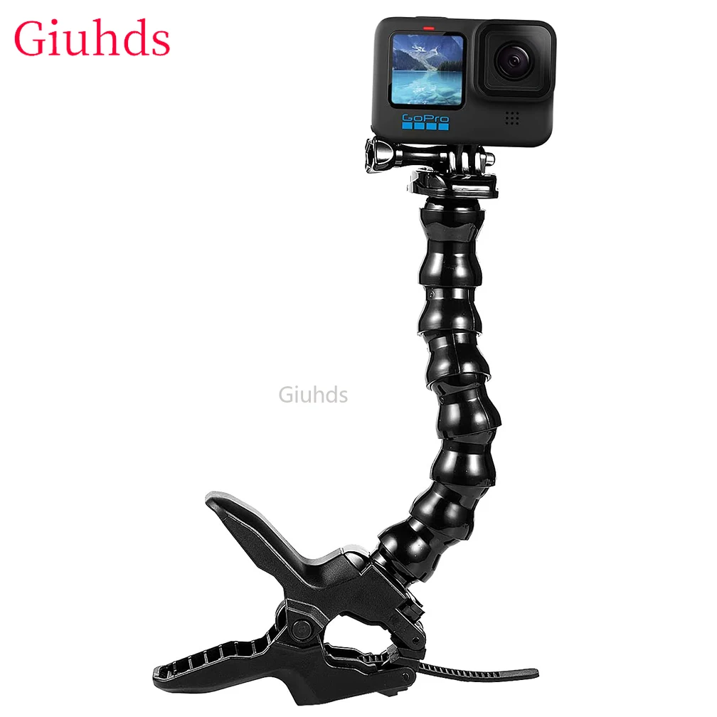 Jaws Flex Clamp Mount Adjustable Gooseneck Mount for GoPro Hero 13 12 11 10 9 8 7 6 Session Insta 360 DJI Osmo Action Cameras