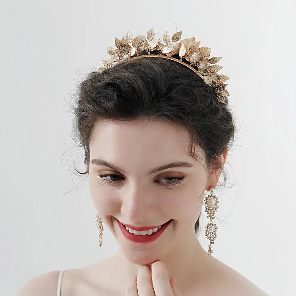 Retro Gold Leaf Headbands Wedding Roman Bride Greek Women Hair Accessories Bride Headband Head Tiaras Crown Jewelry Hair Hoop