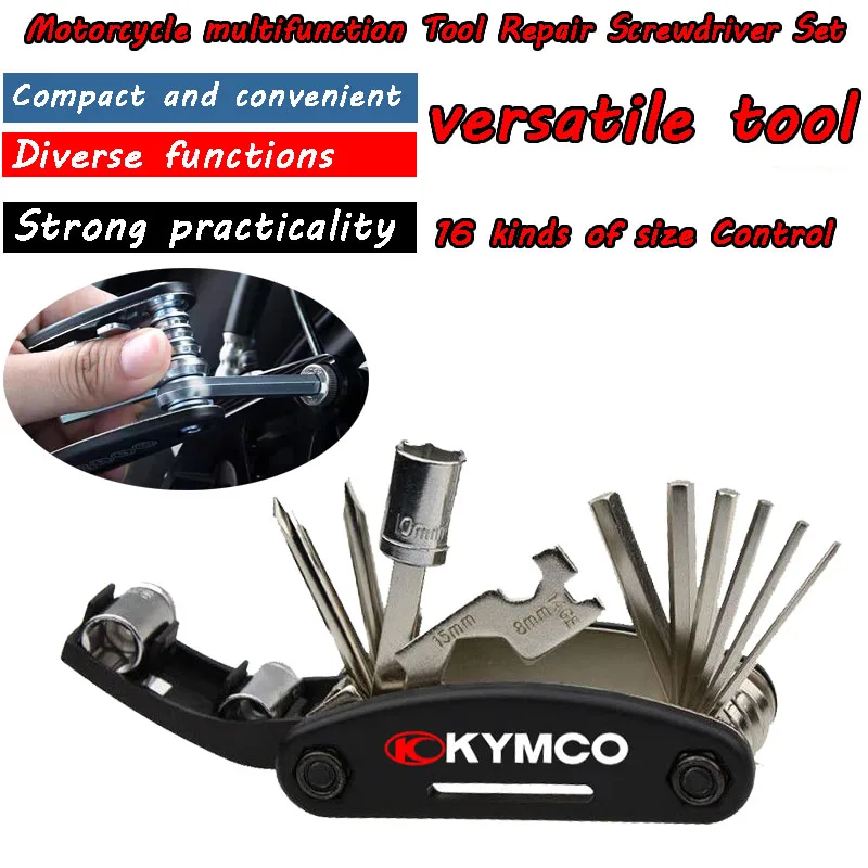 For KYMCO CV3 AIR150 DTX360 Super 89 Sento Like 50 Racing H X 150 Accessories Scooter Multifunction Tool Repair Screwdriver Set