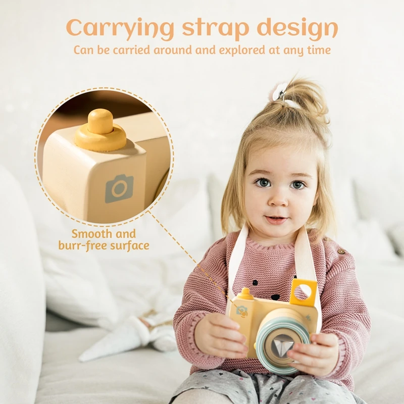 Baby Kaleidoscope Camera Toys Wooden Educational Toys for Kids Baby Montessori Cognitive Toys Camera Model Cute Baby Accessories