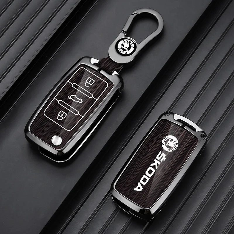 Car Folding Remote Key Fob Case Cover Protector Holder Shell For Skoda Octavia A5 A7 Fabia Superb Kodiaq Keychain Accessories