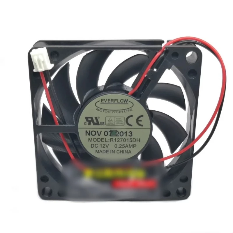 Free shipping, brand new 7015 12V 0.25A R127015DH two-wire cooling fan