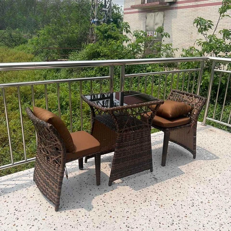 

Outdoor Balcony Leisure Table and Chair Rattan Chair Three-piece Garden Tea Combination Leisure Small Coffee Table Terrace Ratta