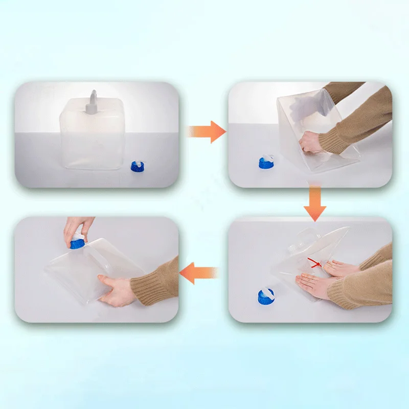 ​ Borsa per acqua pieghevole a tenuta stagna da 10 litri Secchio per acqua pieghevole per esterni Borsa per acqua portatile di grande capacità per escursioni, viaggi di pesca