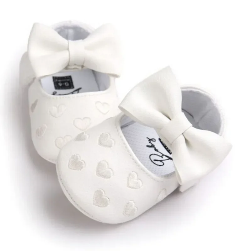 Newborn Baby Girl Bowknot Moccasins Soft Sole Crib Shoes Anti-slip Prewalker Solid Color Shoes