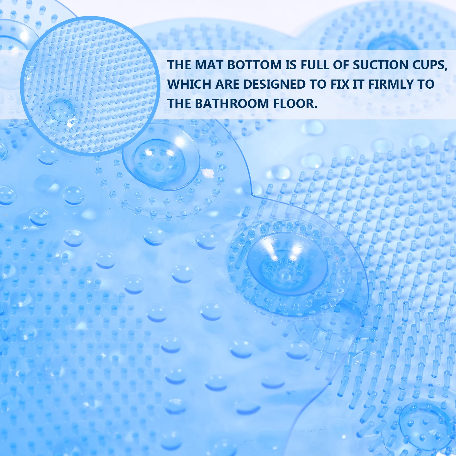 

1Pcs Foot Massage Mat PVC Anti-Slip Bathroom Pad with Suction Cups for Shower Floor Safety Non-Skid Bath Mat PVC Floor Pad