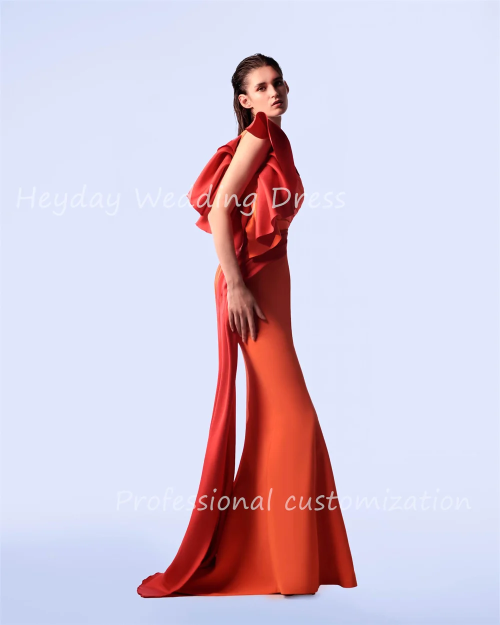 Heyday-Robe de soirée sirène froncée à une épaule, longueur au sol, mode personnalisée, occasions spéciales