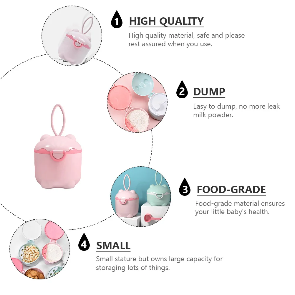 

Portable Baby Formula Box Milk Powder Container Food Grade PP Compact Storage Feeding Dispenser Milk Powder Container
