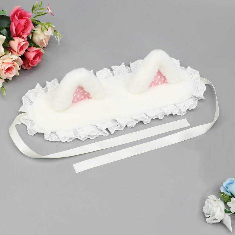 Japonés nuevo pelo de oreja de gato de peluche Bob adorno dulce chica encantadora tocado Anime Cosplay Clip de pelo Lolita diadema con orejas de gato
