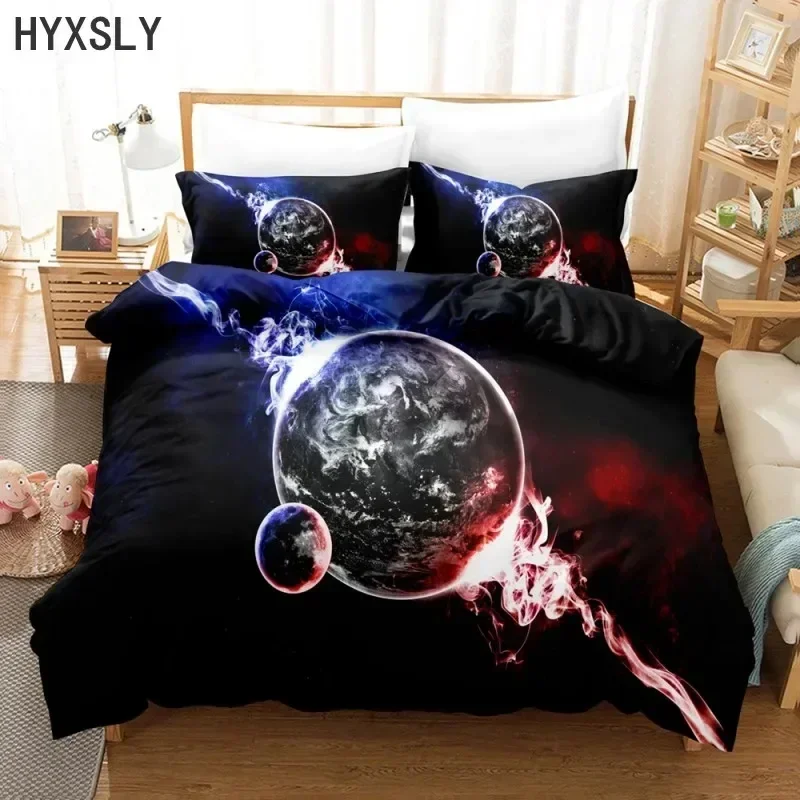 23 Pieces Space Duvet Cover Set Planet Star Bedding Kids Boys Girls Cartoon Galaxy Quilt Cover Queen King Double Twin Dropship