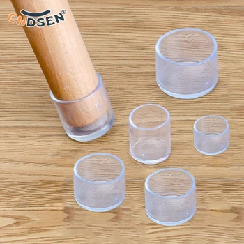2-10 pièces Transparent rond antidérapant meubles couvre chaise jambières en caoutchouc pieds protecteur tampons nivellement pieds décor Dia 16mm-30mm