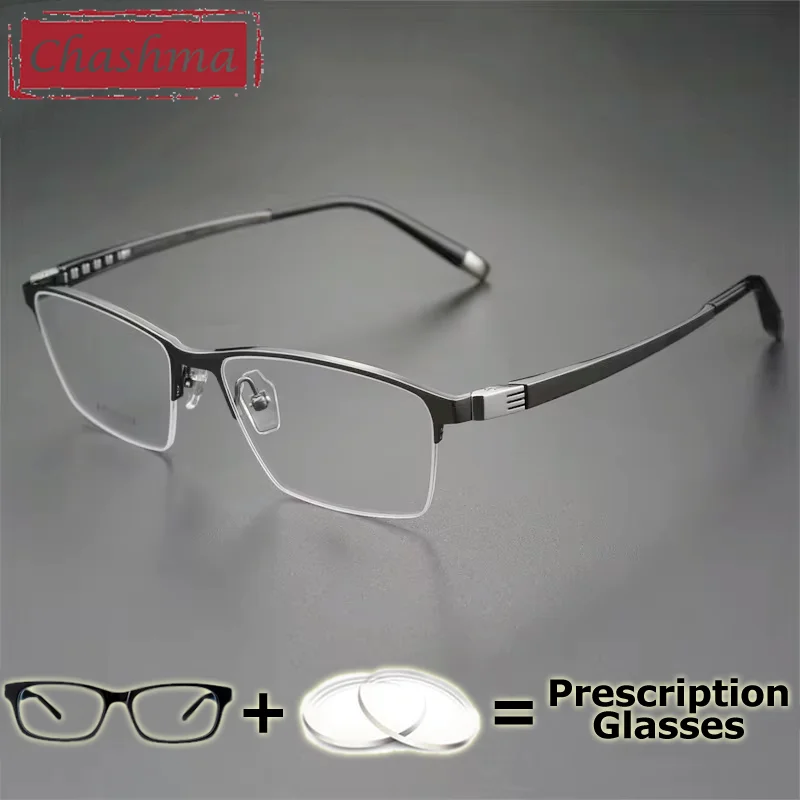 Prescription Glasses Top Quality Men Eyeglass Pure Titanium Optical Frame Myopia Lenses Multifocal Glasses Light Spectacle Male