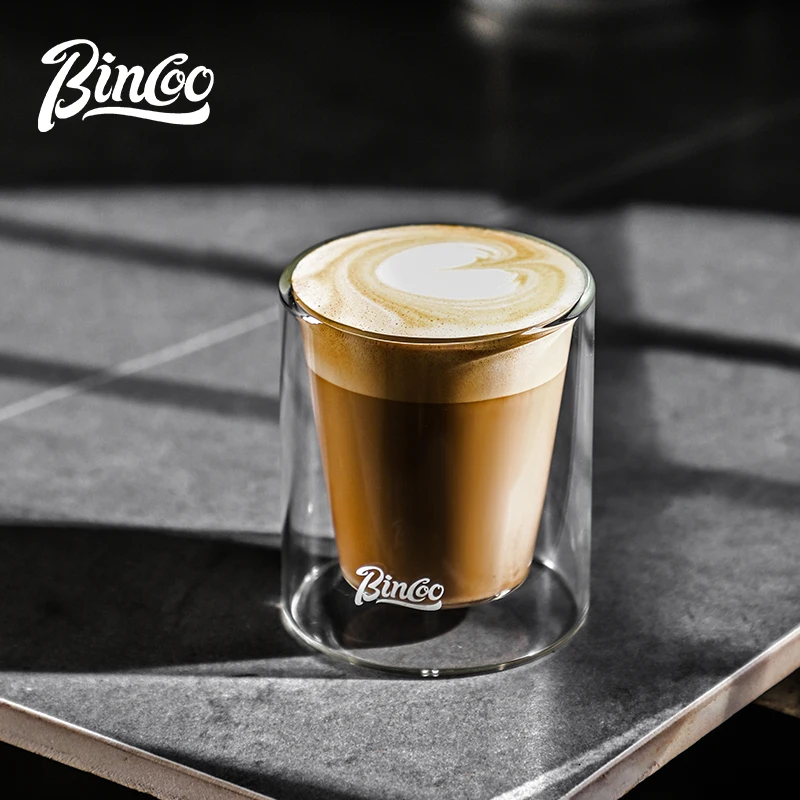 

Bincoo термостойкая стеклянная чашка с двойными стенками, 120 мл, полая, с защитой от ожогов, кофейная чашка с закругленным ртом, стекло для домашнего кафе, молока, воды