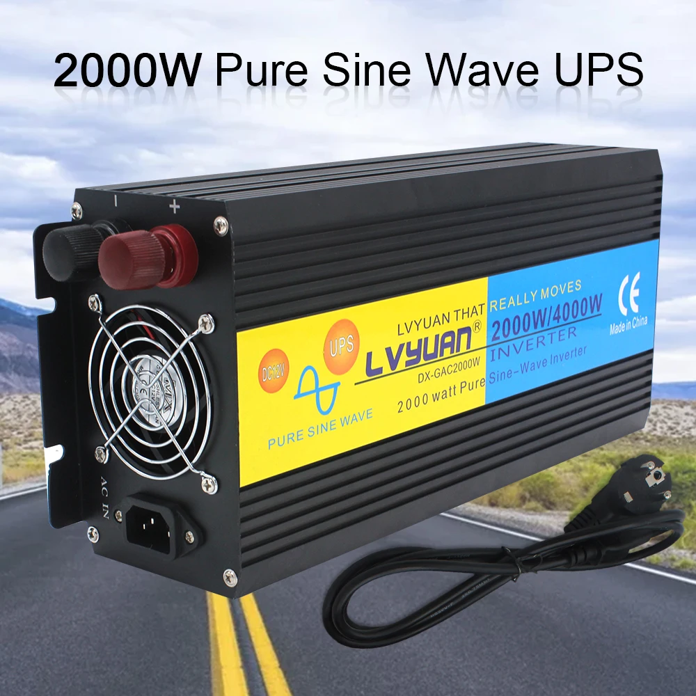 UPS 220V Frequency Power Inverter 4000W 2AC Outlets 2 USB 12v to 220v Inverter Car ac Inversor Solar Pure sine wave inverter