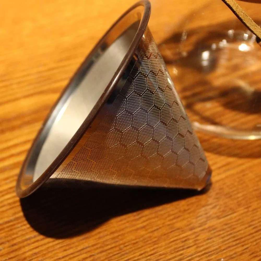 Permanent Cone Dripper Pour Over Coffee Dripper Rubber Loop 1 To 3 Cup Stainless Steel Coffee Filter Best Coffee Maker Silver