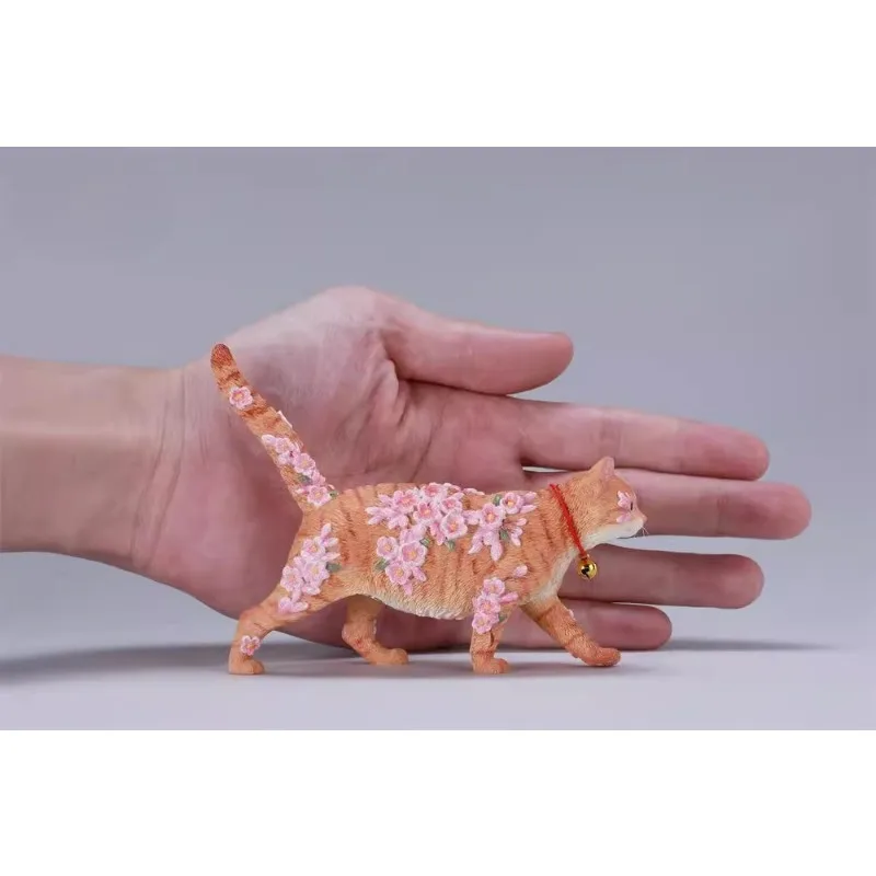 사전 판매 JXK 1/6 스케일 귀여운 애완동물 벚꽃 고양이 레진 수제 장난감 시뮬레이션 동물 모델 데스크탑 장식품