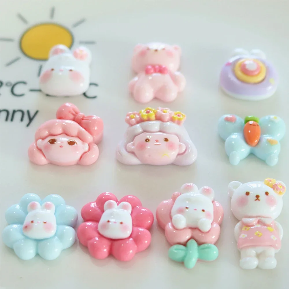 10PCS Shiny Butterfly Girl Series Miniature Flat Back Resin Cabochons For Hairpin Scrapbooking DIY Home Decor Craft Accessories