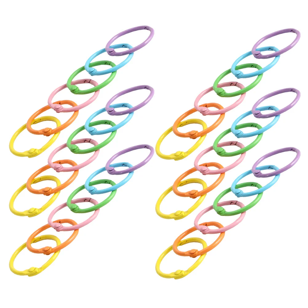 40Pcs Metal Binding Rings Clasp Rings for Index Cards Notebooks Albums Crafting Home Office Use Key Chain