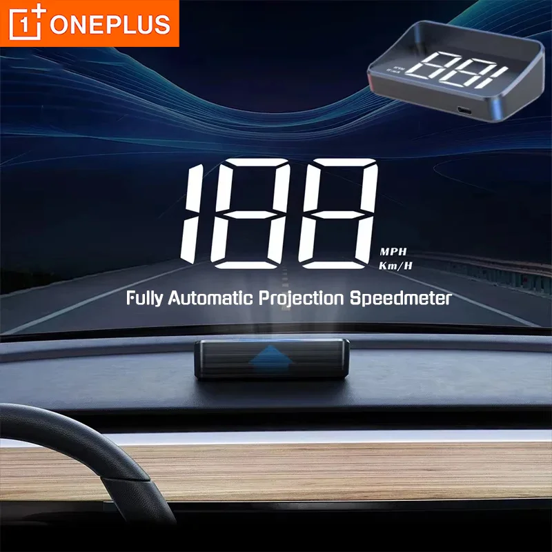 Oneplus Car Speedometer HUD Head Up Display Digital Speed Mete GPS Compass Multifunctional Automatic Car Windshield Projector