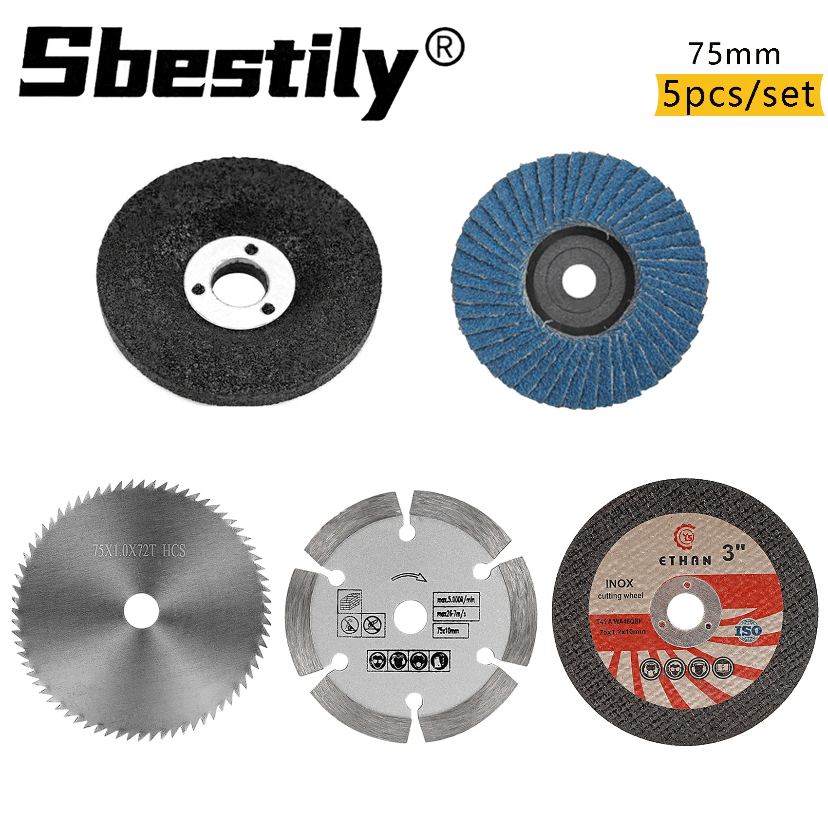 5pcs/set 75mm Grinding Wheel 3